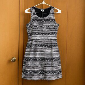 YA Women's Navy Blue White Design Sleeveless Dress Size L